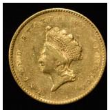 1855 $1 TYPE-2 GOLD VF