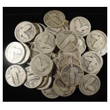 (40) 90% SILVER STANDING LIBERTY QUARTERS