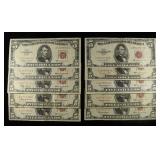 (10) $5 RED SEAL NOTES