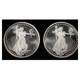 (2) 1 OZ .999 SILVER ROUNDS