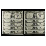 (10) $1 SILVER CERTIFICATES CU