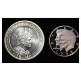 1.5 OZ SILVER ROUND & 0.6 OZ SILVER ROUND