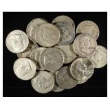(20) 90% SILVER FRANKLIN HALF DOLLARS