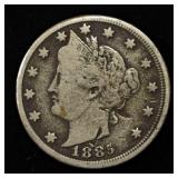 1885 LIBERTY 'V' NICKEL FINE, SOME MARKS