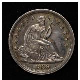 1838 SEATED LIBERTY DIME AU/BU