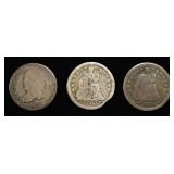 1835 BUST & 1853, 1855 SEATED HALF DIMES