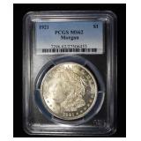 1921 MORGAN DOLLAR PCGS MS-62