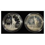 (2) 90% SILVER 1986-S $1 COMMEMS