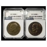 (2) 1974 EISENHOWER DOLLAR PCI SUPERB GEM BU