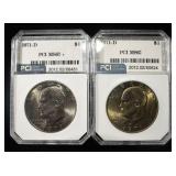 (2) 1971-D EISENHOWER DOLLAR PCI SUPERB GEM BU