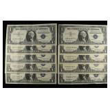 (10) $1 SILVER CERTIFICATES CU