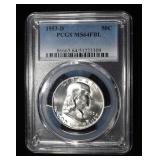 1953-D FRANKLIN HALF DOLLAR PCGS MS-64 FBL