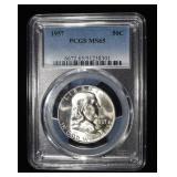 1957 FRANKLIN HALF DOLLAR PCGS MS-65