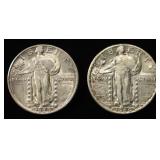 1929-P,D STANDING LIBERTY QUARTERS AU