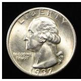 1937-S WASHINGTON QUARTER GEM BU