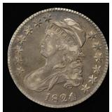 1824/VARIOUS DATES BUST HALF DOLLAR XF