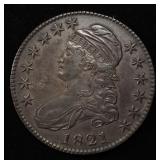 1821 BUST HALF DOLLAR AU