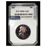 1963 FRANKLIN HALF PCI SUPERB GEM+ PROOF CAM