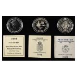 (3) 92.5% STERLING SILVER FOREIGN COINS
