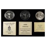 (3) 92.5% STERLING SILVER FOREIGN COINS