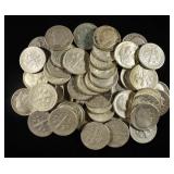 (50) 90% SILVER ROOSEVELT DIMES