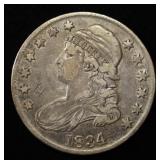 1834 CAPPED BUST HALF DOLLAR XF
