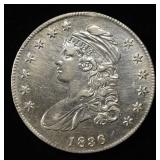 1836 CAPPED BUST HALF DOLLAR CH AU/BU