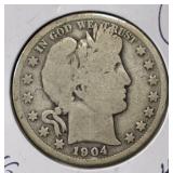 1904-S BARBER HALF DOLLAR VG