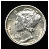 1925-D MERCURY DIME AU/BU
