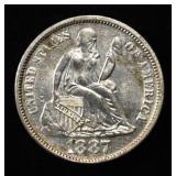 1887 SEATED LIBERTY DIME NICE BU