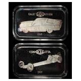 (2) 1 OZ .999 SILVER FORD BARS