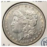 1892 MORGAN DOLLAR AU