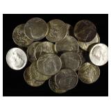 (20) 90% SILVER KENNEDY HALF DOLLARS