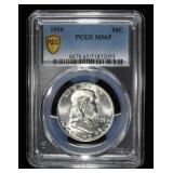 1955 FRANKLIN HALF DOLLAR PCGS MS65