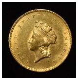1854 $1 GOLD TYPE 2 CH BU