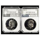 1976-S AG T-1 & 1977-S EISENHOWER $1 PCI