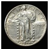 1930 STANDING LIBERTY QUARTER AU/BU