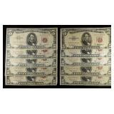 (10) $5 RED SEAL NOTES
