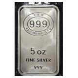 5 OZ .999 SILVER BAR