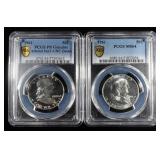 (2) 1961 FRAKLIN HALF DOLLARS PCGS