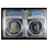 (2) 1962 FRANKLIN HALF DOLLARS PCGS