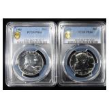 1963 & 1964 FRANKLIN HALF DOLLARS PCGS PR66