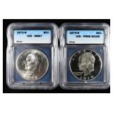 (2) ICG GRADED EISENHOWER DOLLARS