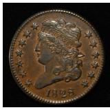 1828 13 STARS HALF CENT AU/BU