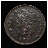 1811 HALF CENT VF/XF