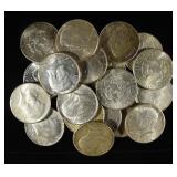(20) 90% SILVER KENNEDY HALF DOLLARS