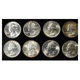 (8) WASHINGTON QUARTERS GEM BU