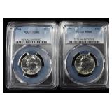 (2) 1964 WASHINGTON QUARTERS PCGS MS66