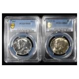 1967 MS65 & 1970-D  MS63 KENNEDY HALF DOLLAR PCGS