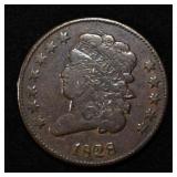 1828 12 STARS HALF CENT VF